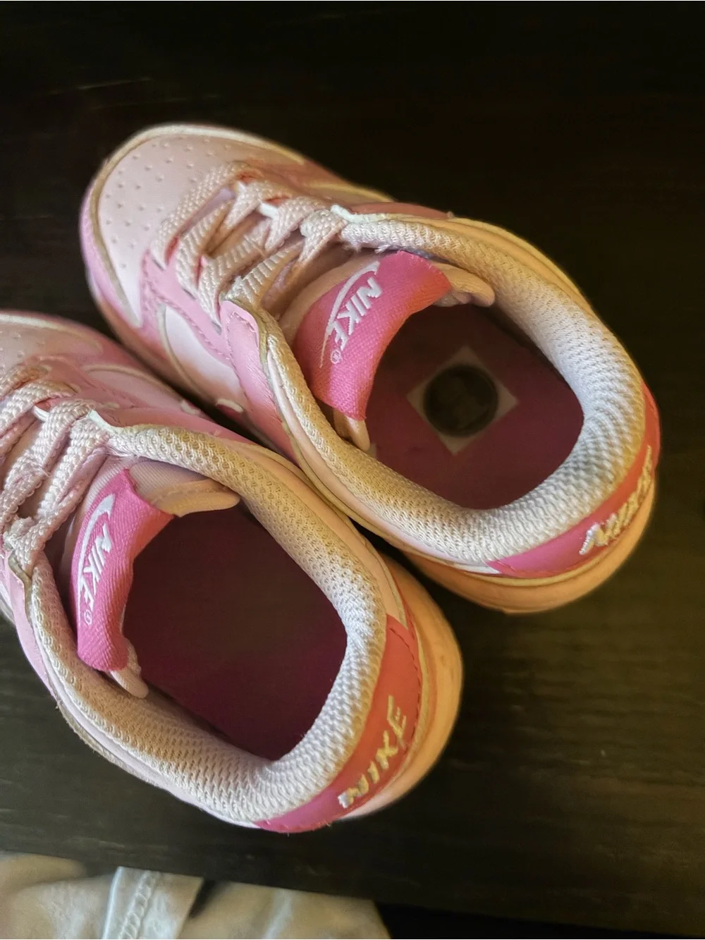 Nike Girls Pink and White Low-Top Sneakers